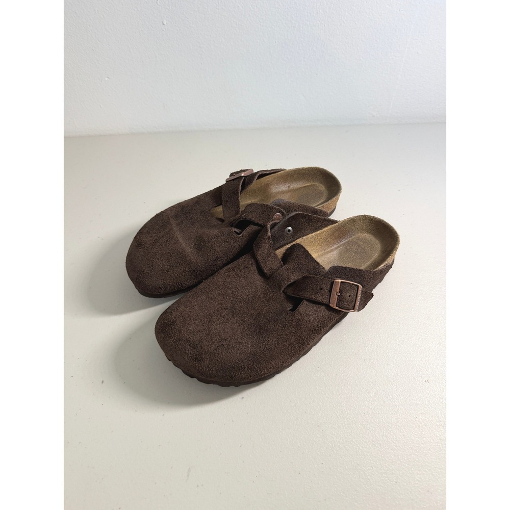 Birkenstock Boston Suede Clogs Mules Mocha Brown 39 L 8 M 6 - Picture 5 of 8